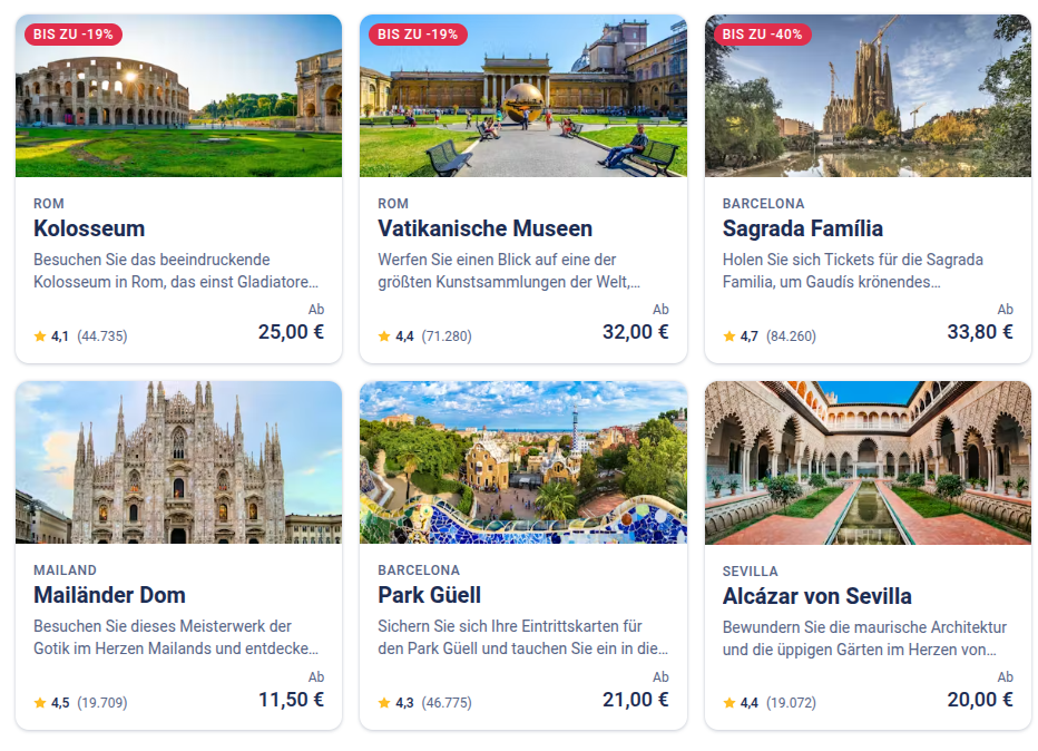 Weltweite Reiseziele