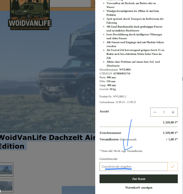 Rabattcode bei Woidvanlife einlösen