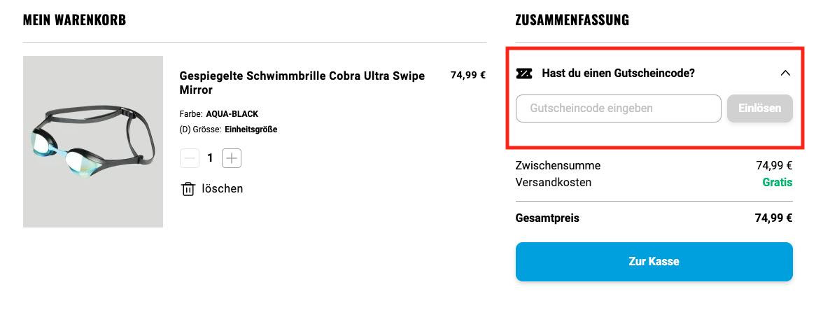 Arena Sport Gutscheincode einlösen