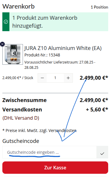 rabattcode bei Kaffee Technik Seubert einlösen