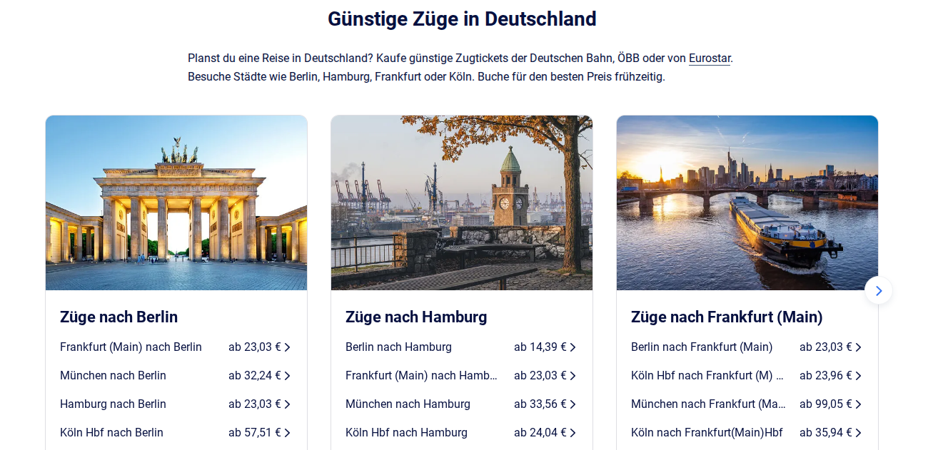 Günstige Züge in Deutschland