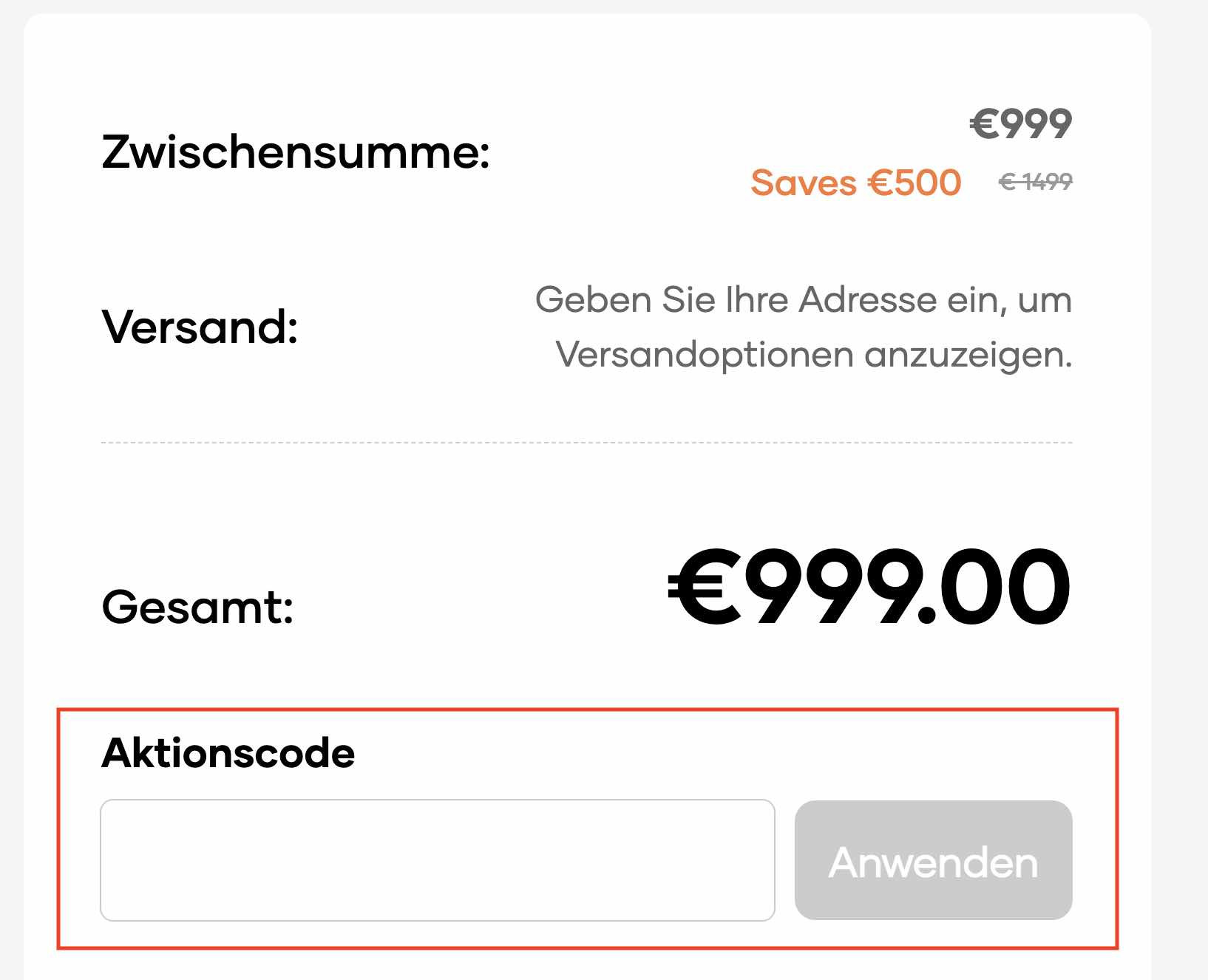 Aktionscode bei Aiper eingeben