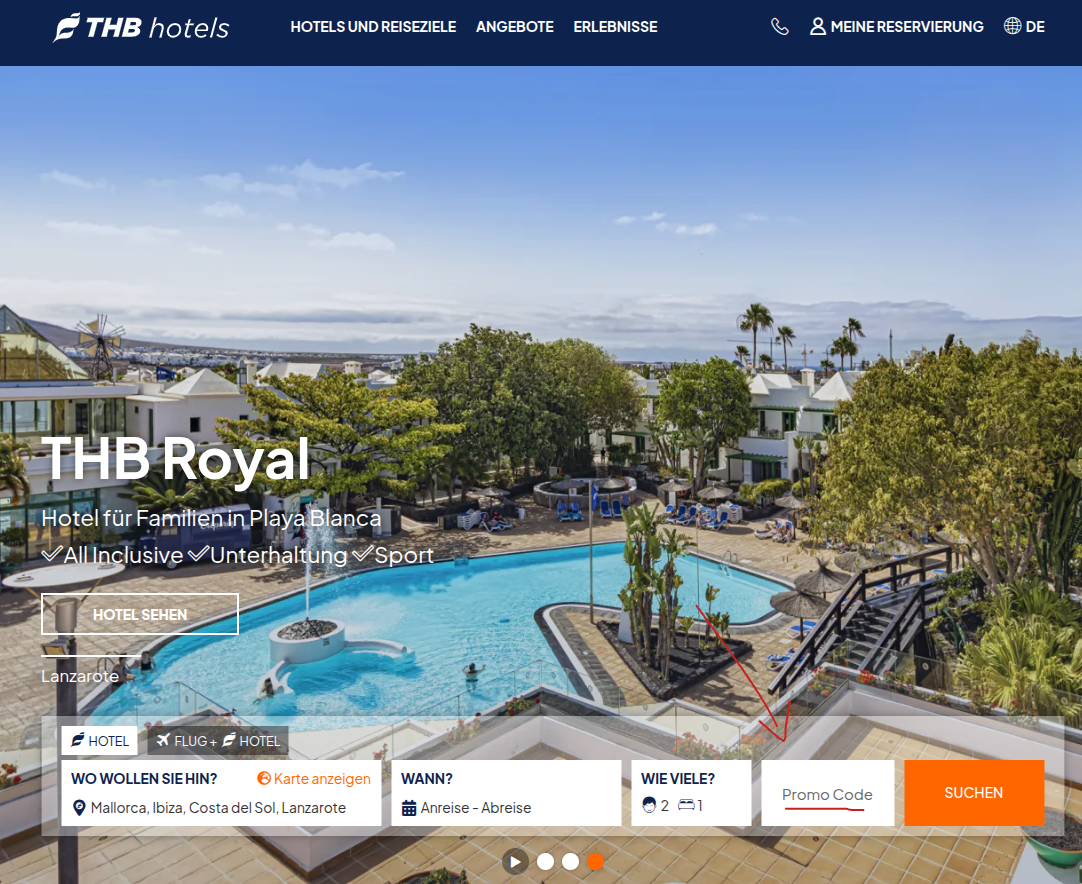 THB Hotels Gutscheincode einlösen