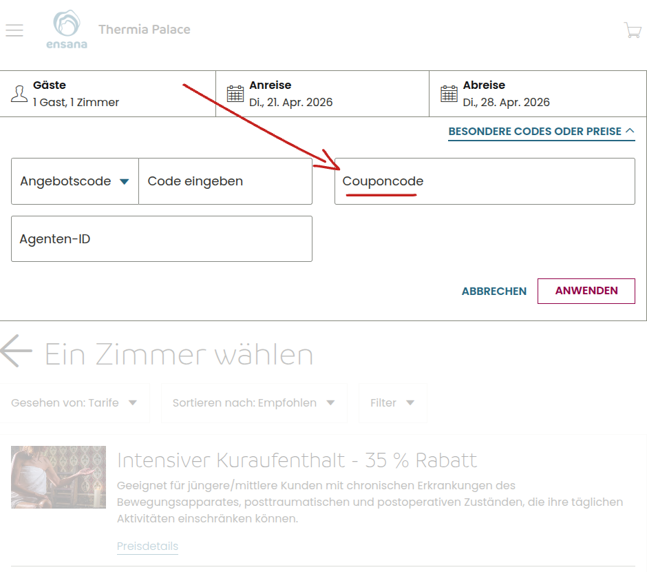  Couponcode einlösen