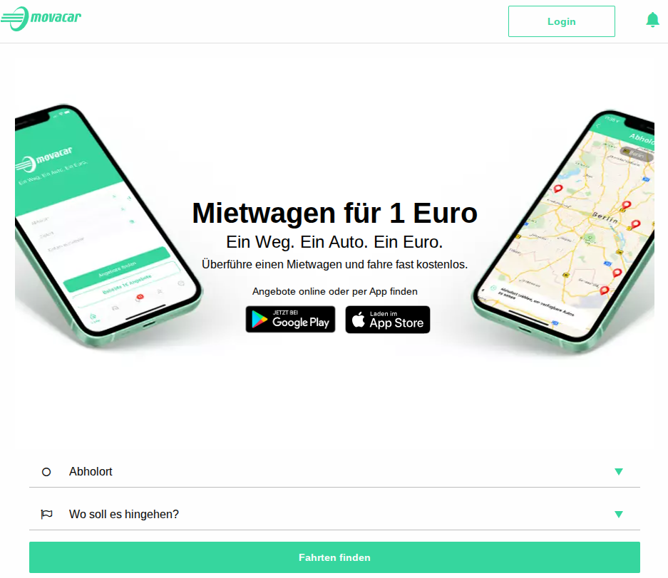 Mietwagen für 1 Euro