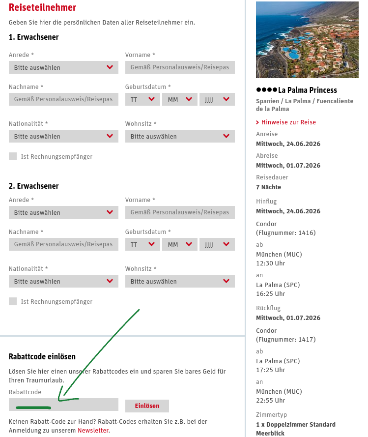 Rewe Reisen Gutscheincode einlösen