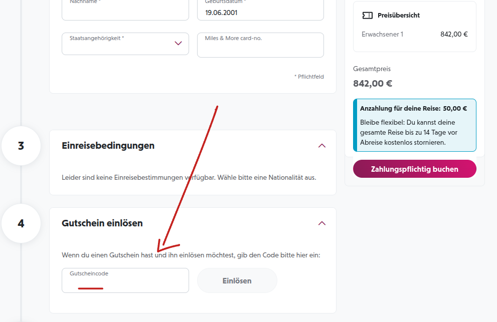 Rabattcode einlösen