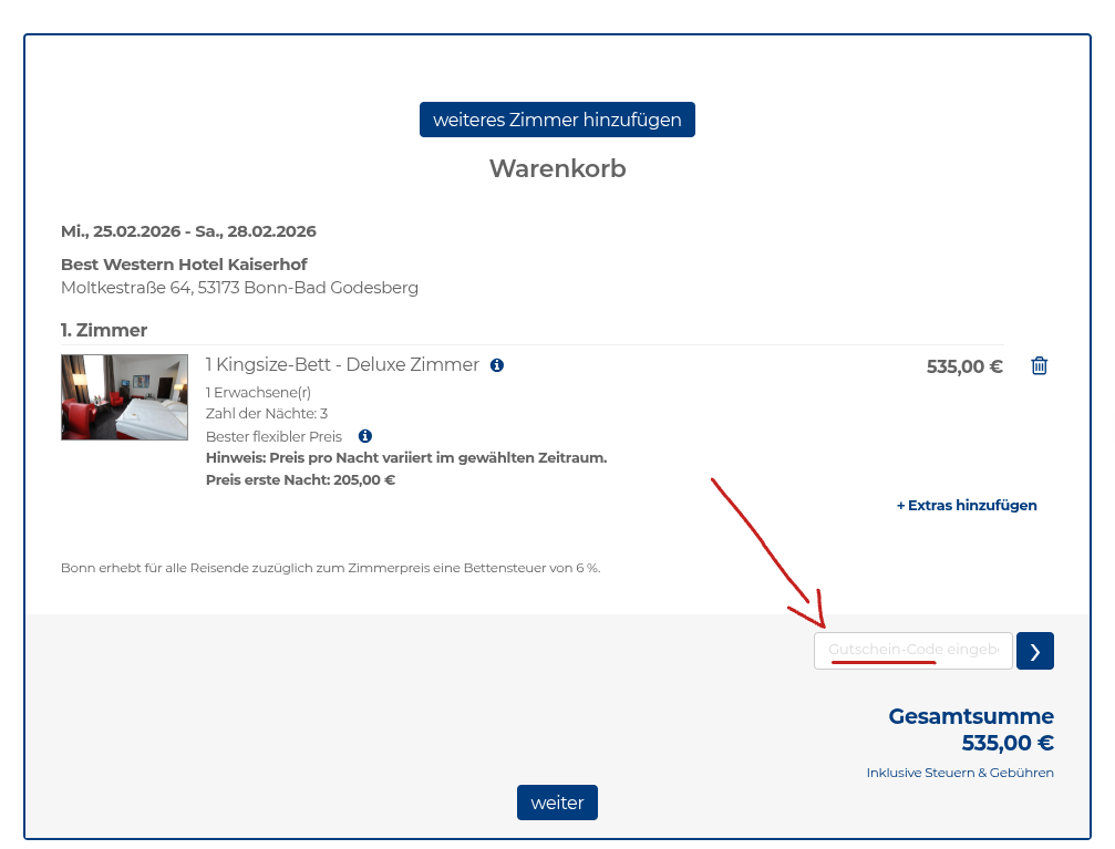 Rabattcode einlösen