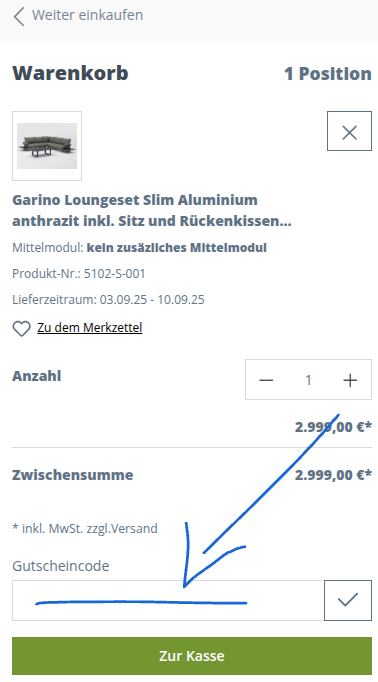 Rabattcode bei Moebel-Garten24.de einlösen