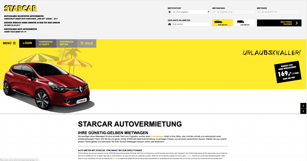 ᐅ Starcar Gutschein Und Rabatte 100 Urlaubs Gutscheine