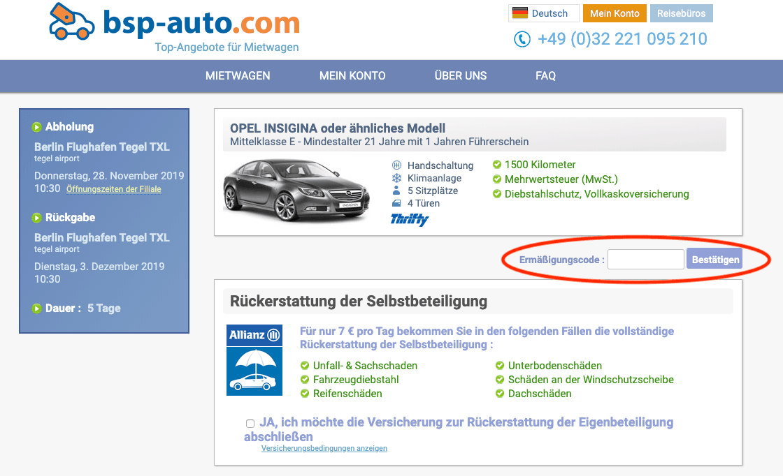 bsp-auto.com Gutschein einlösen