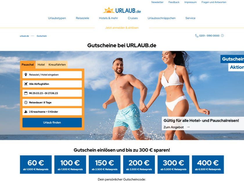 Urlaub.de bei Urlaubs-gutscheine.de